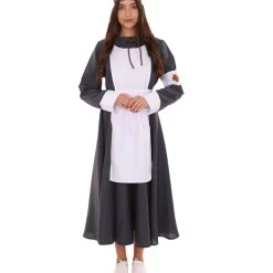 HPO Adult Women's Vintage Nurse Costume | Black & White Cosplay Costume
