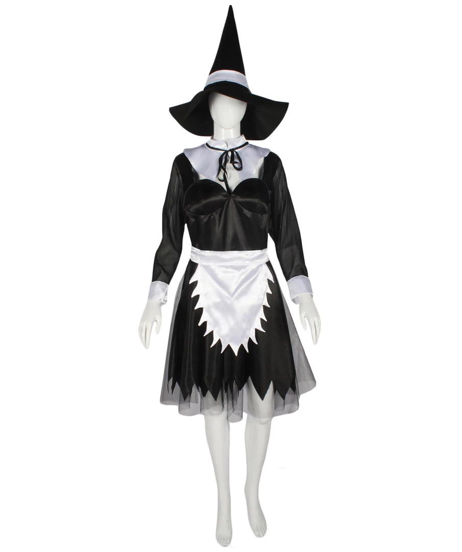 HPO Adult Women's Salem Costume Black & White Cosplay Costume 1 HPO Adult Women's Salem Costume Black & White Cosplay Costume