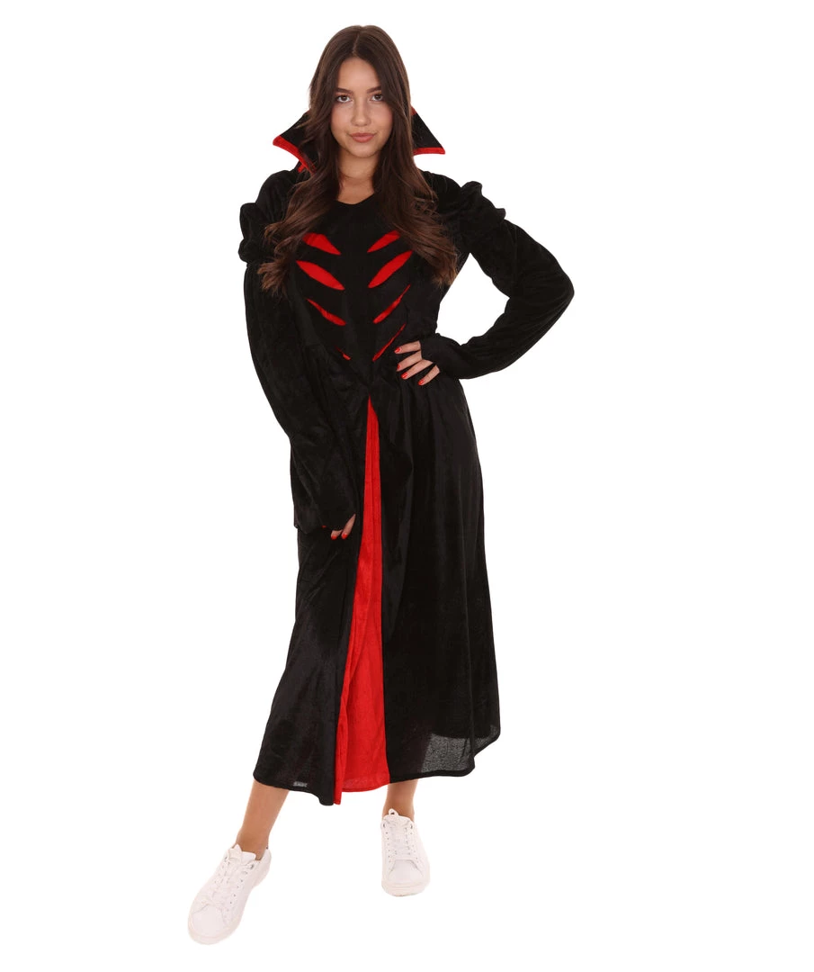 HPO Adult Women's Queen Of Vampires Costume | Black & Red Halloween Costume 1 HPO Adult Women's Queen Of Vampires Costume | Black & Red Halloween Costume