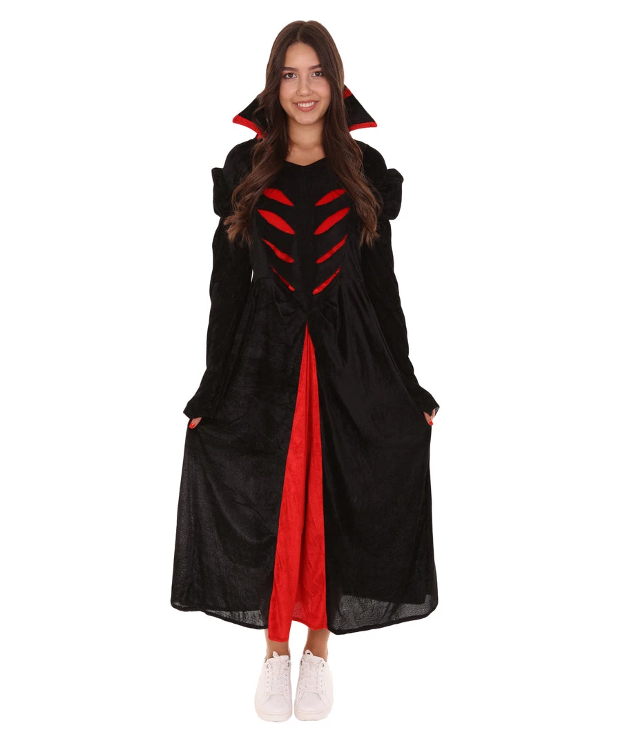 HPO Adult Women's Queen Of Vampires Costume | Black & Red Halloween Costume 2 HPO Adult Women's Queen Of Vampires Costume | Black & Red Halloween Costume