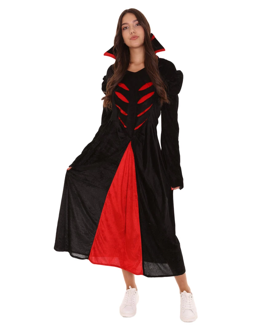 HPO Adult Women's Queen Of Vampires Costume | Black & Red Halloween Costume 3 HPO Adult Women's Queen Of Vampires Costume | Black & Red Halloween Costume