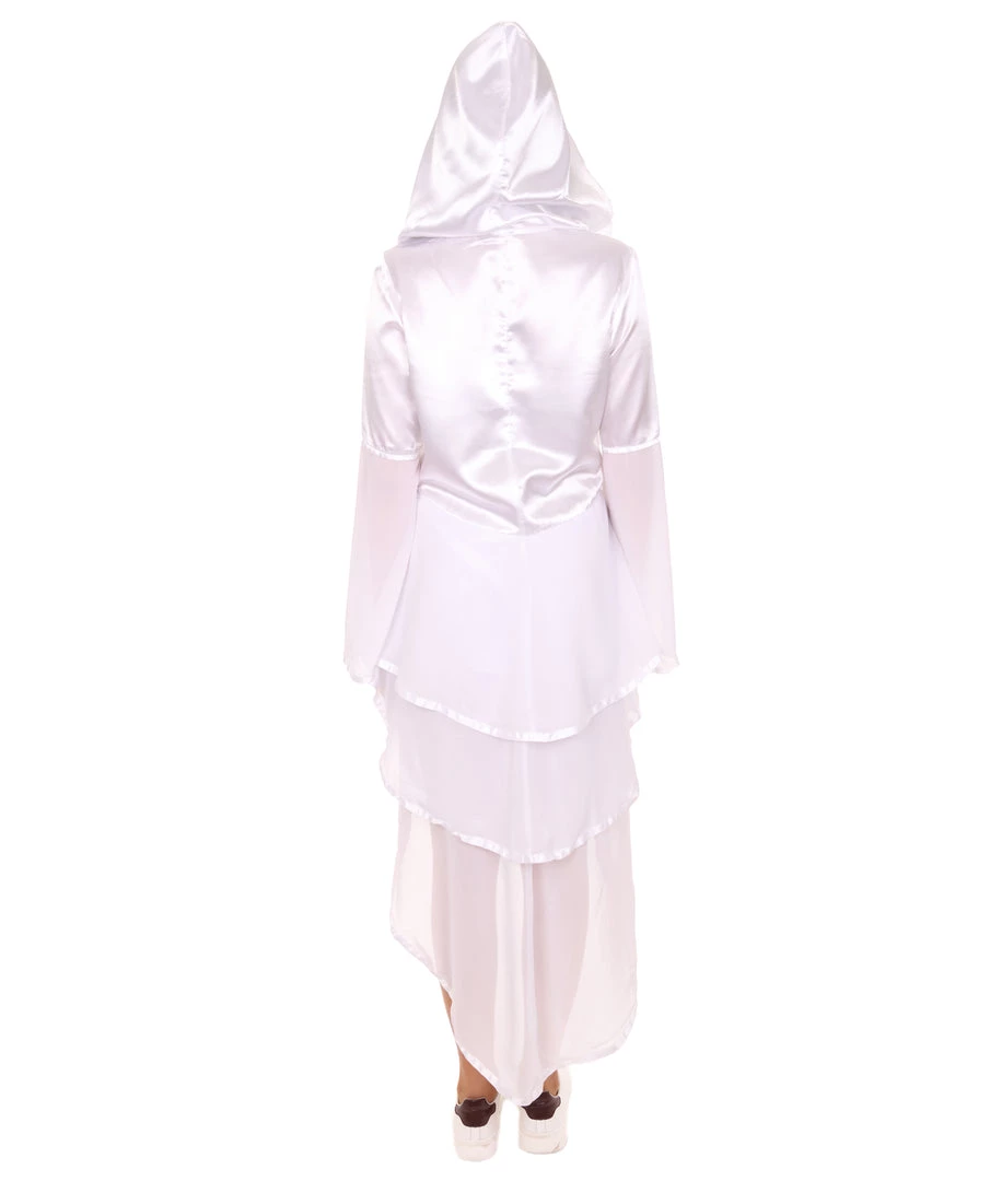 HPO Adult Women's Mythical Creature The Celtic Myth Fairy Death Angel Costume | Silver Cosplay Costume 5 HPO Adult Women's Mythical Creature The Celtic Myth Fairy Death Angel Costume | Silver Cosplay Costume