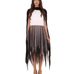 HPO Adult Women's Reaper Costume | Black & White Cosplay Costume