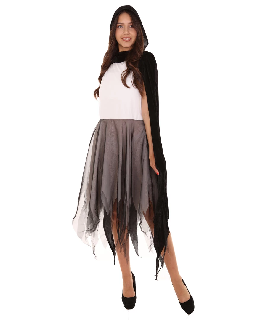 HPO Adult Women's Reaper Costume | Black & White Cosplay Costume 3 HPO Adult Women's Reaper Costume | Black & White Cosplay Costume