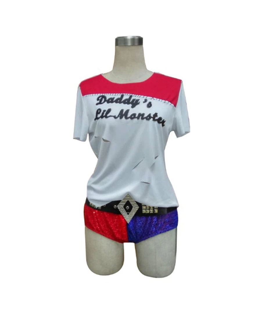 HPO Adult Women's Mad Girl Costume | White,Red & Blue Cosplay Costume 1 HPO Adult Women's Mad Girl Costume | White,Red & Blue Cosplay Costume