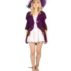 HPO Men's Adult Women Ghost Ship Pirate Costume | White & Dark Purple Cosplay Costume