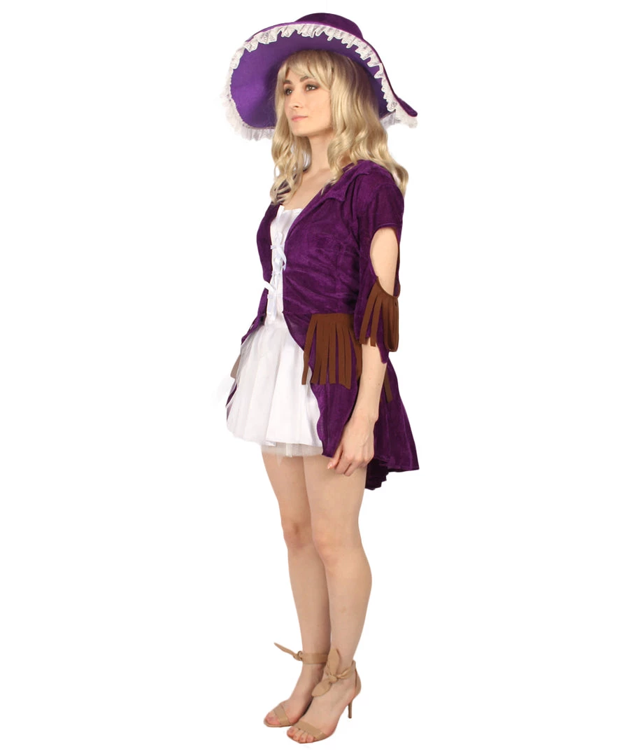 HPO Men's Adult Women Ghost Ship Pirate Costume | White & Dark Purple Cosplay Costume 3 HPO Men's Adult Women Ghost Ship Pirate Costume | White & Dark Purple Cosplay Costume