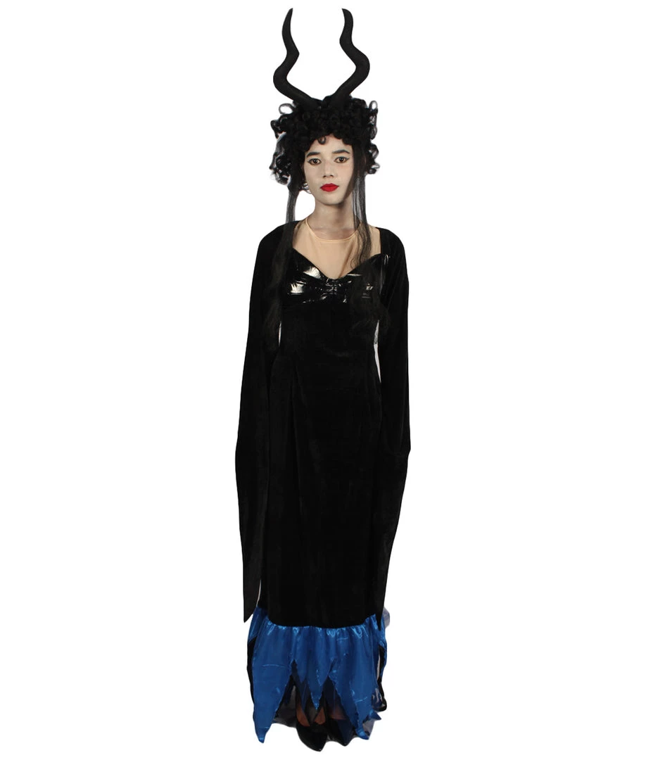 HPO Adult Women Lady Maleficent Costume | Black & Blue Halloween Costume 1 HPO Adult Women Lady Maleficent Costume | Black & Blue Halloween Costume