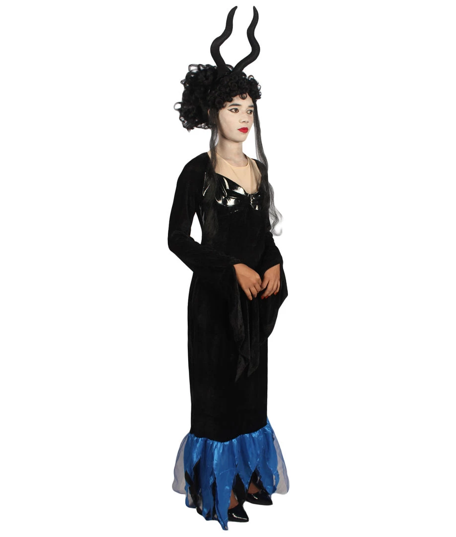 HPO Adult Women Lady Maleficent Costume | Black & Blue Halloween Costume 6 HPO Adult Women Lady Maleficent Costume | Black & Blue Halloween Costume