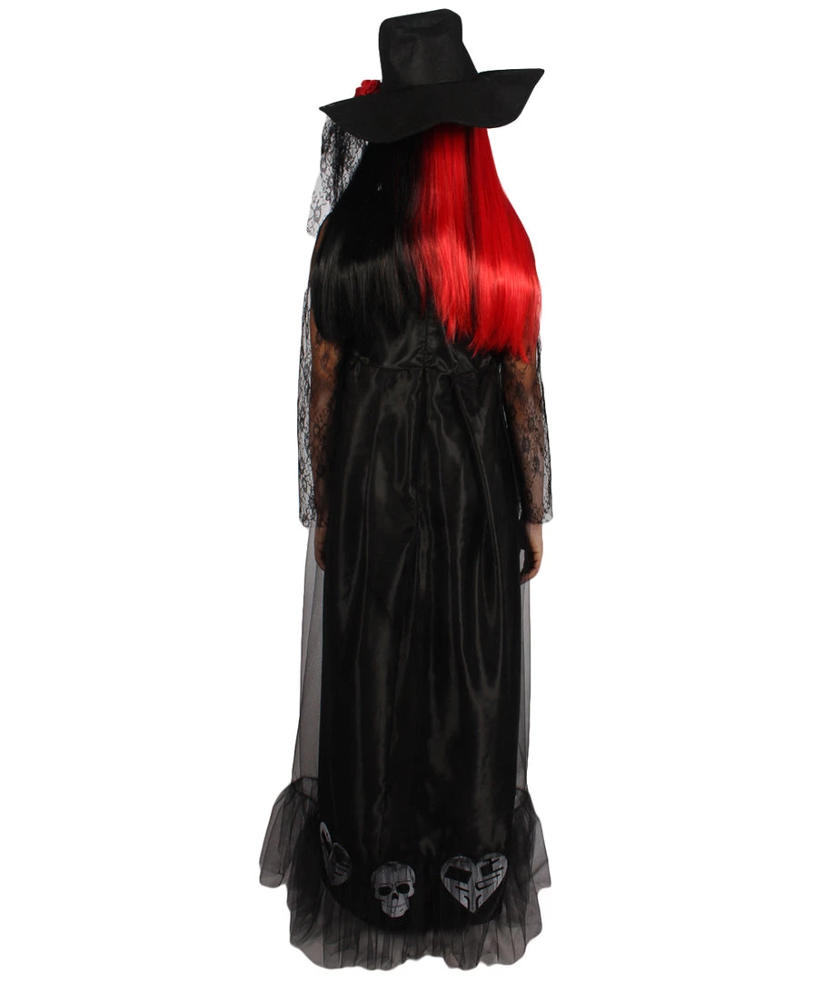 HPO Adult Women Day Of The Dead Skeleton Costume | Black Halloween Costume 5 HPO Adult Women Day Of The Dead Skeleton Costume | Black Halloween Costume