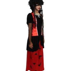 HPO Men's Adult Women Vampire Lady Costume | Red And Black Halloween Costume