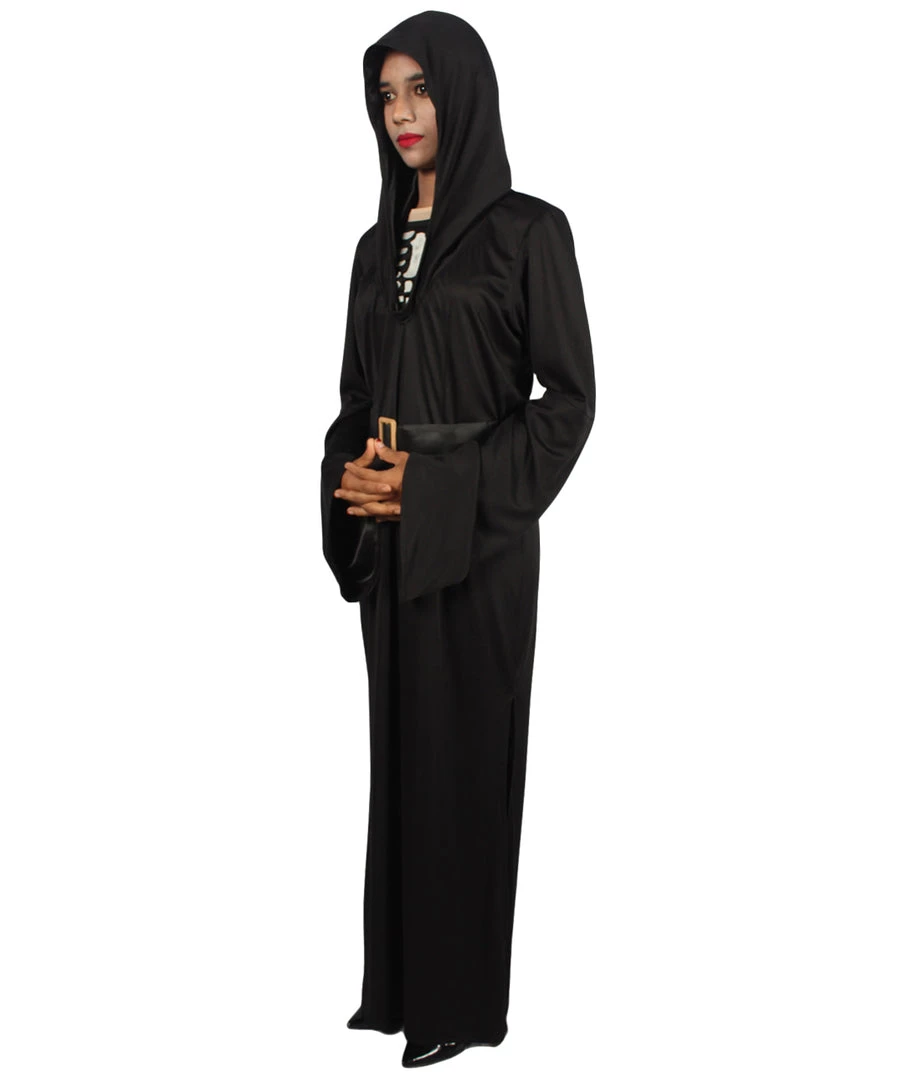 HPO Adult Women Grim Reaper Costume | Black Halloween Costume Men's 2 HPO Adult Women Grim Reaper Costume | Black Halloween Costume Men's