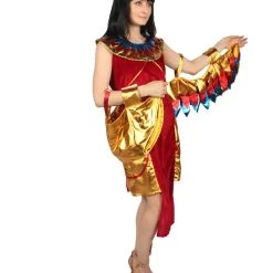 HPO Adult Women Egyptian Goddess Costume | Red & Golden Carnival Costume