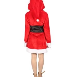 HPO Men's Adult Women Fervor Hooded Sexy Santa Costume | Red & White Holiday Cosplay Costume
