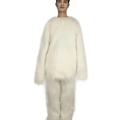 HPO Furry Cat Collection | Men's White Furry Cat Costume With Tail | Cosplay Halloween Costume