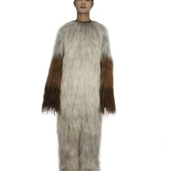 HPO Furry Cat Collection | Men's White And Brown Spiked Furry Cat Costume With Tail | Cosplay Halloween Costume