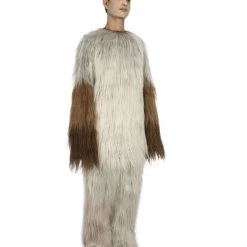 HPO Furry Cat Collection | Men's White And Brown Spiked Furry Cat Costume With Tail | Cosplay Halloween Costume