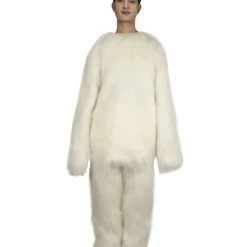 HPO Furry Dog Collection | Men's White Spiked Furry Dog Costume With Tail | Cosplay Halloween Costume