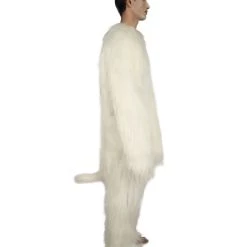 HPO Furry Dog Collection | Men's White Spiked Furry Dog Costume With Tail | Cosplay Halloween Costume