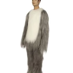 HPO Furry Dog Collection | Men's White And Grey Straight Long Furry Dog Costume With Tail | Cosplay Costume 10 HPO Furry Dog Collection | Men's White And Grey Straight Long Furry Dog Costume With Tail | Cosplay Costume
