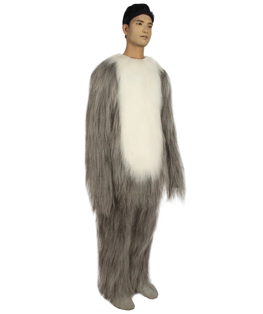 HPO Furry Dog Collection | Men's White And Grey Straight Long Furry Dog Costume With Tail | Cosplay Costume 7 HPO Furry Dog Collection | Men's White And Grey Straight Long Furry Dog Costume With Tail | Cosplay Costume