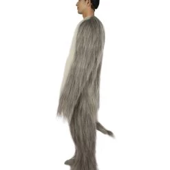 HPO Furry Dog Collection | Men's White And Grey Straight Long Furry Dog Costume With Tail | Cosplay Costume 11 HPO Furry Dog Collection | Men's White And Grey Straight Long Furry Dog Costume With Tail | Cosplay Costume