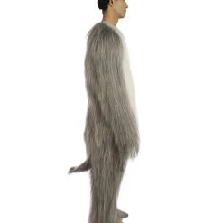 HPO Furry Dog Collection | Men's White And Grey Straight Long Furry Dog Costume With Tail | Cosplay Costume 13 HPO Furry Dog Collection | Men's White And Grey Straight Long Furry Dog Costume With Tail | Cosplay Costume
