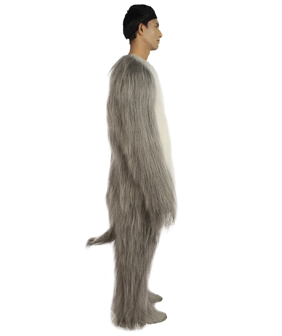 HPO Furry Dog Collection | Men's White And Grey Straight Long Furry Dog Costume With Tail | Cosplay Costume 6 HPO Furry Dog Collection | Men's White And Grey Straight Long Furry Dog Costume With Tail | Cosplay Costume