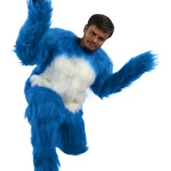 HPO Furry Sonic The Hedgehog | Men's White And Blue Straight Long Furry Hedghog Cosplay Costume