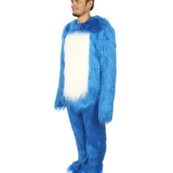 HPO Furry Sonic The Hedgehog | Men's White And Blue Straight Long Furry Hedghog Cosplay Costume