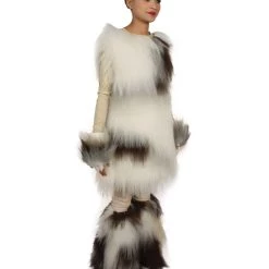 HPO Furry Dog Collection | Women's White And Brown Straight Furry Dog Cosplay Costume