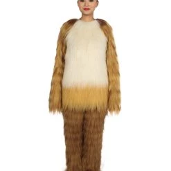 HPO Furry Fox Collection | Women's White And Brown Straight Long Furry Fox Cosplay Costume With Tail