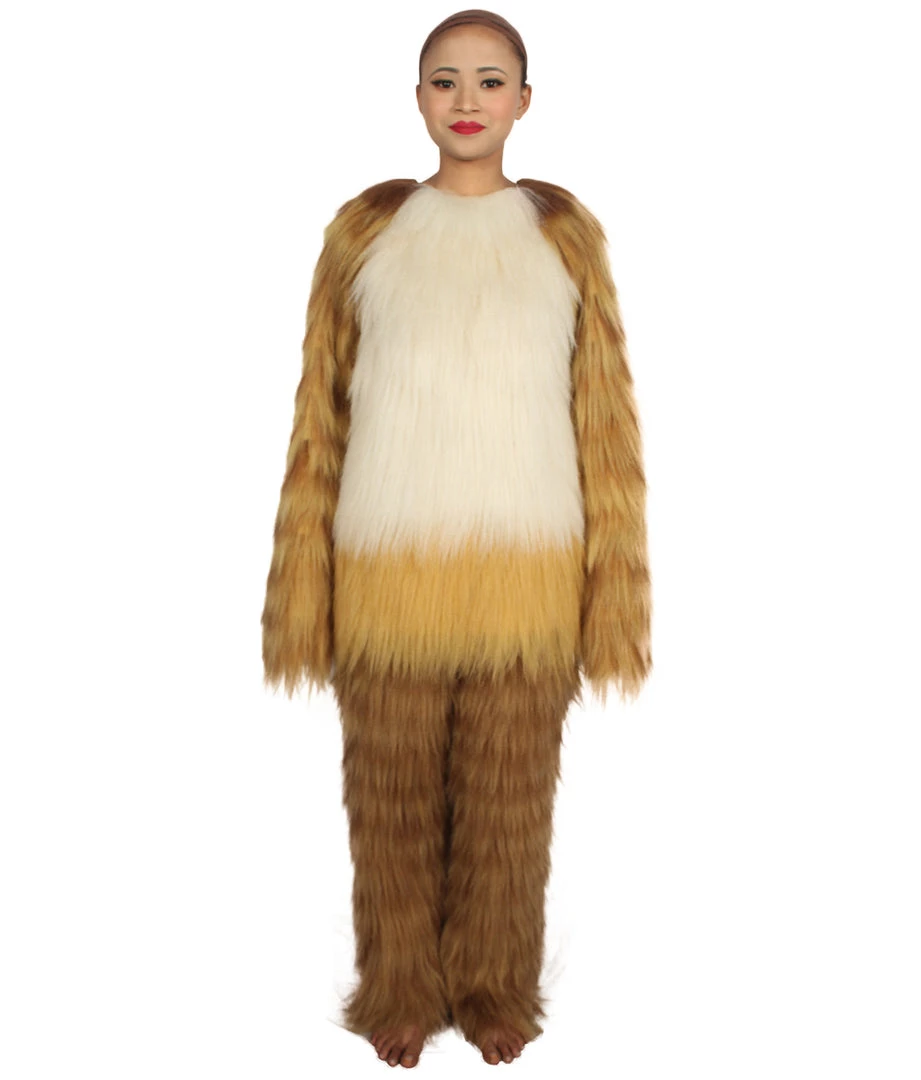 HPO Furry Fox Collection | Women's White And Brown Straight Long Furry Fox Cosplay Costume With Tail 2 HPO Furry Fox Collection | Women's White And Brown Straight Long Furry Fox Cosplay Costume With Tail