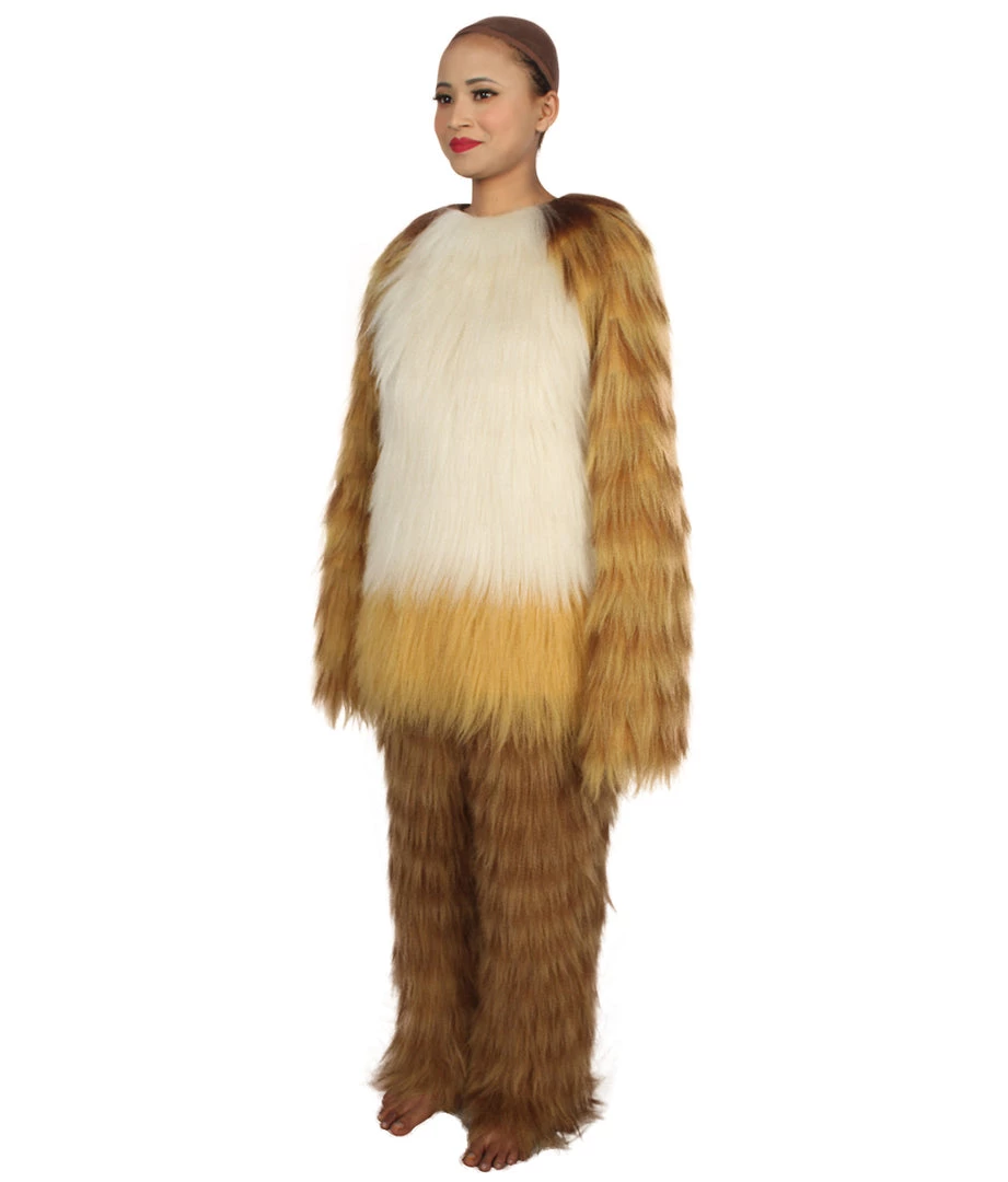 HPO Furry Fox Collection | Women's White And Brown Straight Long Furry Fox Cosplay Costume With Tail 3 HPO Furry Fox Collection | Women's White And Brown Straight Long Furry Fox Cosplay Costume With Tail