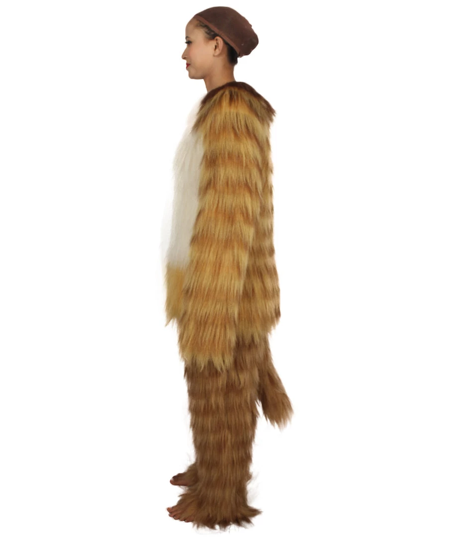 HPO Furry Fox Collection | Women's White And Brown Straight Long Furry Fox Cosplay Costume With Tail 4 HPO Furry Fox Collection | Women's White And Brown Straight Long Furry Fox Cosplay Costume With Tail