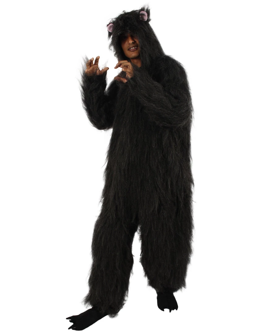 HPO Koala Bear Costume With Hood And Tail - Long Synthetic Fibers 1 HPO Koala Bear Costume With Hood And Tail - Long Synthetic Fibers