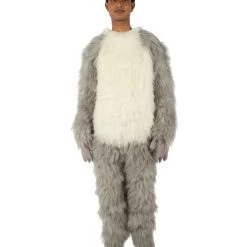 HPO White And Grey Civet Cat Costume - Long Synthetic Fibers