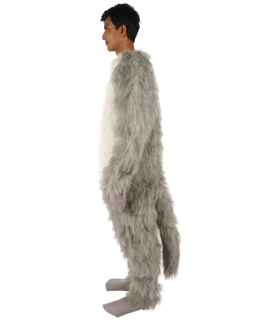 HPO White And Grey Civet Cat Costume - Long Synthetic Fibers 4 HPO White And Grey Civet Cat Costume - Long Synthetic Fibers