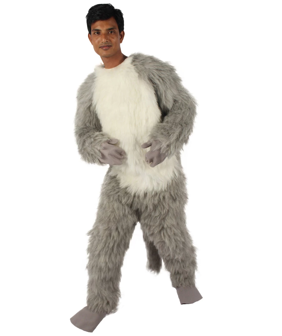 HPO White And Grey Civet Cat Costume - Long Synthetic Fibers 1 HPO White And Grey Civet Cat Costume - Long Synthetic Fibers