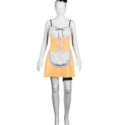 HPO Adult Women's French Maid Costume | Orange And White Cosplay Costume