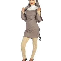 HPO Adult Women's Naughty Nun Costume | Grey Cosplay Costume