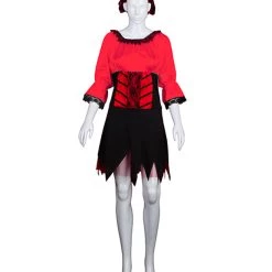HPO Adult Women's Sexy Pirate Costume | Red Cosplay Costume