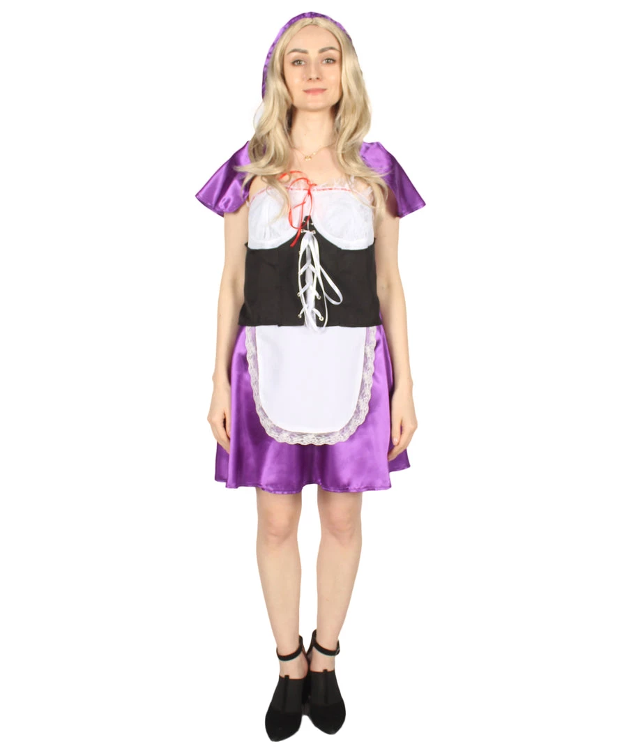 HPO Adult Women's Hot Riding Hood Costume | Lt Purple Cosplay Costume 2 HPO Adult Women's Hot Riding Hood Costume | Lt Purple Cosplay Costume