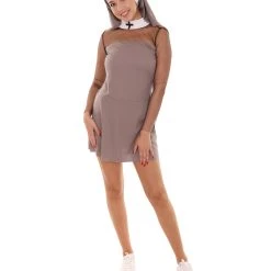 HPO Adult Women's Sexy Nun Costume | Grey Cosplay Costume 10 HPO Adult Women's Sexy Nun Costume | Grey Cosplay Costume