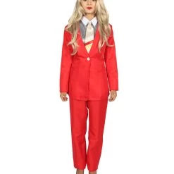 HPO Adult Women's Deluxe Party Devil Suit Costume | Red Cosplay Costume