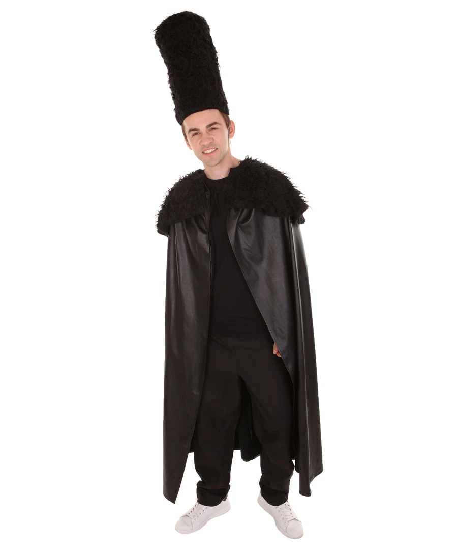 HPO Adult Men's Faux Fur Cape | Black Halloween Costume 1 HPO Adult Men's Faux Fur Cape | Black Halloween Costume
