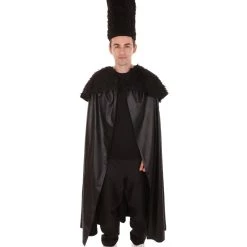 HPO Adult Men's Faux Fur Cape | Black Halloween Costume
