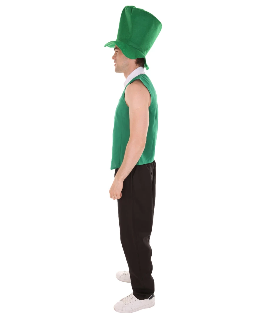HPO Adult Men's Irish Leprechaun Costume | Green And Black Cosplay Costume 4 HPO Adult Men's Irish Leprechaun Costume | Green And Black Cosplay Costume