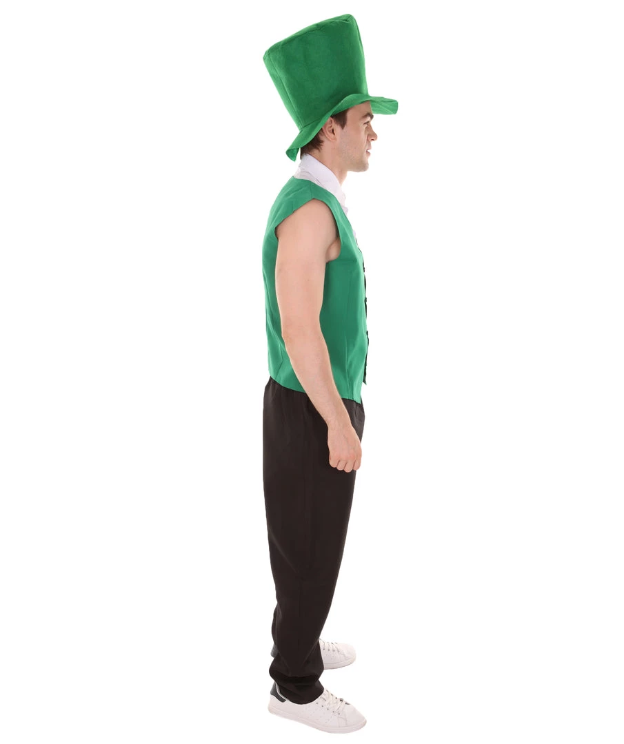 HPO Adult Men's Irish Leprechaun Costume | Green And Black Cosplay Costume 6 HPO Adult Men's Irish Leprechaun Costume | Green And Black Cosplay Costume