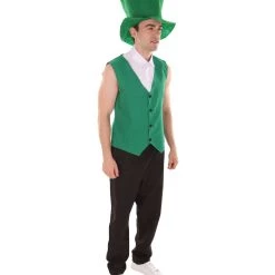 HPO Adult Men's Irish Leprechaun Costume | Green And Black Cosplay Costume 21 HPO Adult Men's Irish Leprechaun Costume | Green And Black Cosplay Costume